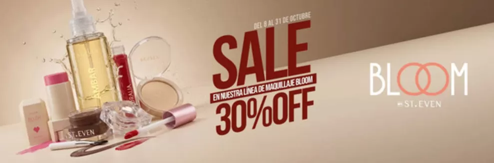 Catálogo St. Even | Sale en nuestra línea de Maquillaje Bloom 30% OF | 2026-10-09T00:00:00.000Z - 2026-10-31T00:00:00.000Z