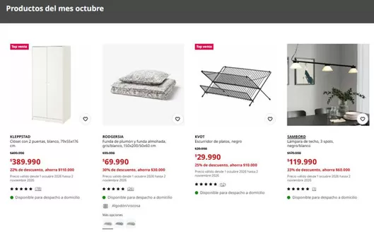 Catálogo Ikea | Productos del mes octubre | 2026-10-12T00:00:00.000Z - 2026-10-31T00:00:00.000Z