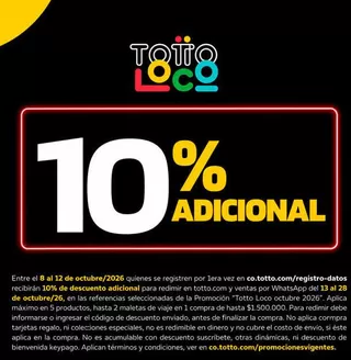 Catálogo Totto | Ofertas principales y descuentos | 2026-10-08T00:00:00.000Z - 2026-10-28T00:00:00.000Z
