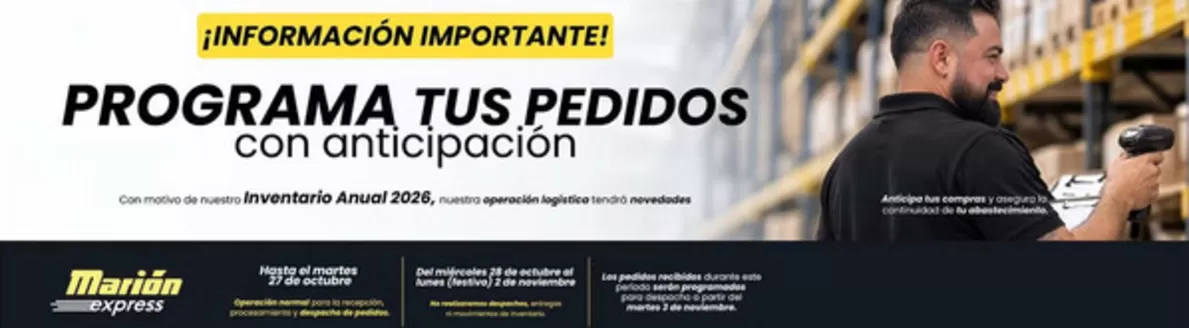 Catálogo Papelería Marión en Rionegro Antioquia | Programa tus pedidos con anticipación | 2026-10-15T00:00:00.000Z - 2026-10-27T00:00:00.000Z