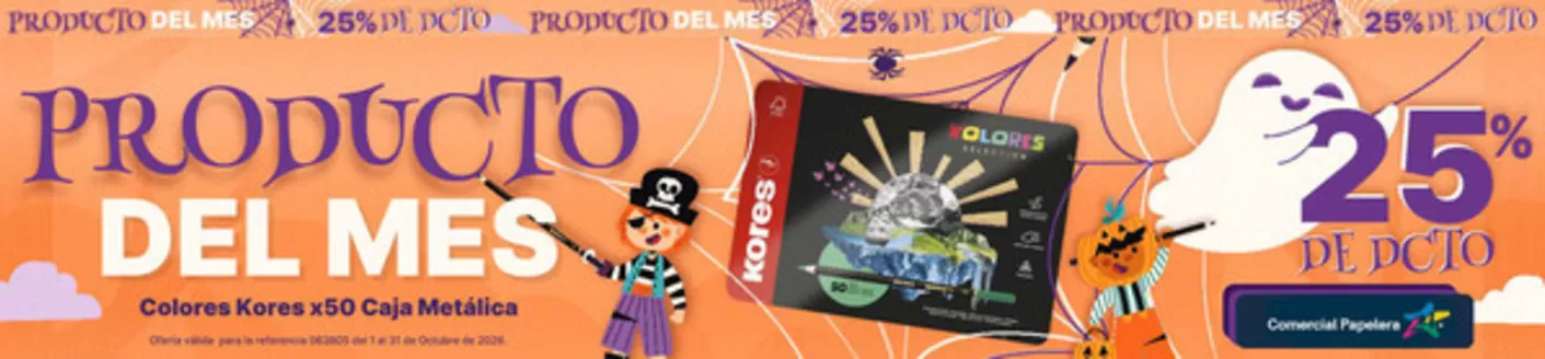 Catálogo Comercial Papelera en Rionegro Antioquia | Colores Kores x50 Caja Metálica 25% OFF | 2026-10-15T00:00:00.000Z - 2026-10-31T00:00:00.000Z