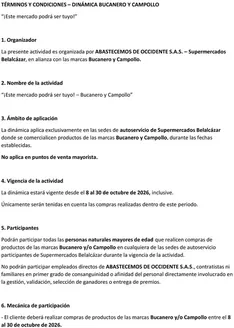 Catálogo Belalcazar | Terminos condiciones bucanero campollo | 2026-10-08T00:00:00.000Z - 2026-10-30T00:00:00.000Z
