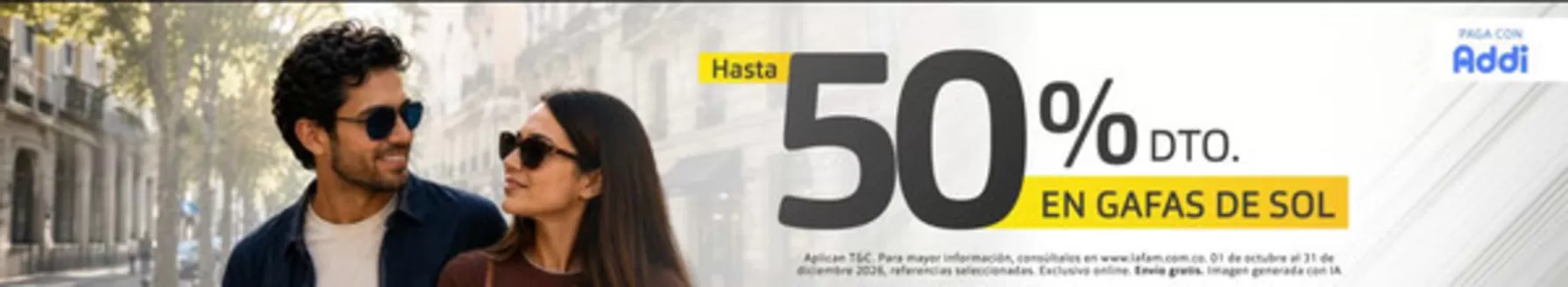 Catálogo Lafam | Hasta 50% OFFen Gafas de Sol | 2026-10-16T00:00:00.000Z - 2026-12-31T00:00:00.000Z