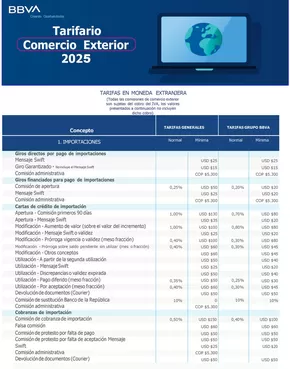 Catálogo BBVA en Armenia | Tarifas 2025 | 2025-02-20T00:00:00.000Z - 2025-12-20T00:00:00.000Z