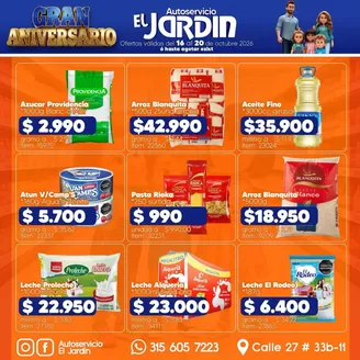 Catálogo Autoservicio El Jardín en Elías | Ofertas Autoservicio El Jardín | 2026-10-16T00:00:00.000Z - 2026-10-20T00:00:00.000Z