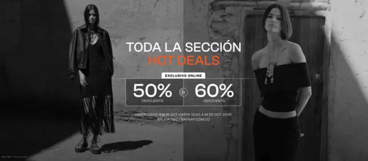 Catálogo Naf Naf | Toda la Sección Hot Deals 50% OFF y 60% OFF | 2026-10-20T00:00:00.000Z - 2026-10-20T00:00:00.000Z
