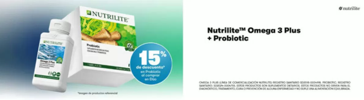 Catálogo Amway | 15% Dcto en Omega 3 Plus + Probiotic | 2026-10-22T00:00:00.000Z - 2026-10-26T00:00:00.000Z