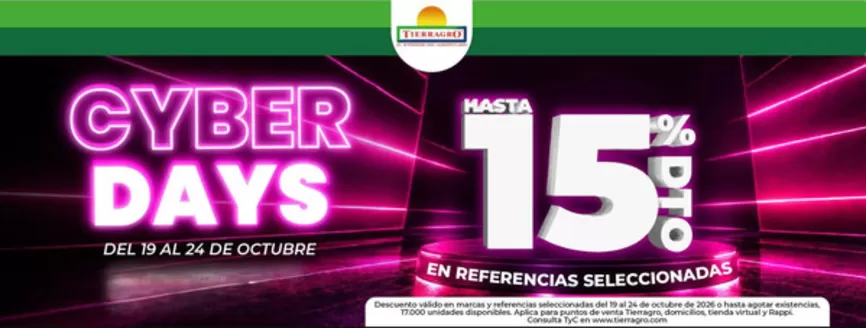 Catálogo Tierragro | Cyber Days hasta 15% OFF, Hills 40%OFF en la segunda unidad | 2026-10-22T00:00:00.000Z - 2026-10-24T00:00:00.000Z
