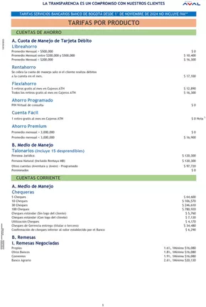Catálogo Banco de Bogotá en Bogotá | Tarifas personas 2025 | 2025-02-26T00:00:00.000Z - 2025-12-31T00:00:00.000Z