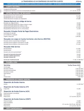 Catálogo Banco de Bogotá en Armenia | Tarifas Empresas 2025 | 2025-02-26T00:00:00.000Z - 2025-12-31T00:00:00.000Z