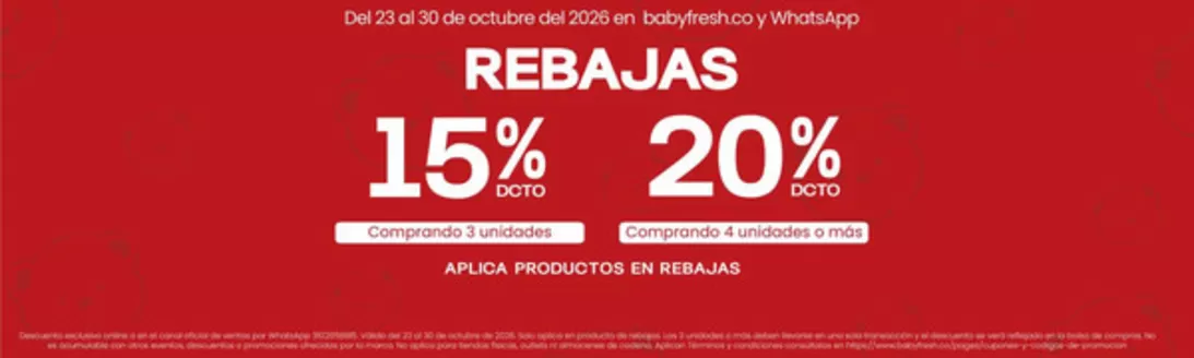 Catálogo Baby Fresh | Rebajas: Más compras, más descuentos | 2026-10-26T00:00:00.000Z - 2026-10-30T00:00:00.000Z