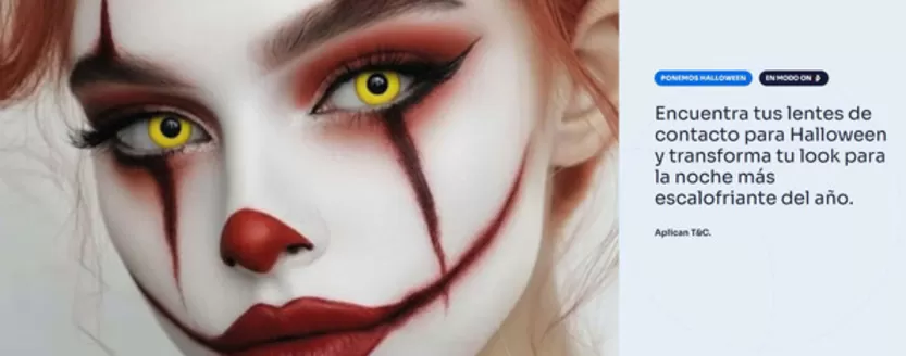 Catálogo Óptica Santa Lucía | Encuentra tus lentes de contacto para Halloween y transforma tu look para la noche más escalofriante del año | 2026-10-26T00:00:00.000Z - 2026-10-31T00:00:00.000Z