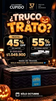 Catálogo Colchones Cupido | Trucos o Trato con Descuentos Especiales | 2026-10-27T00:00:00.000Z - 2026-10-31T00:00:00.000Z