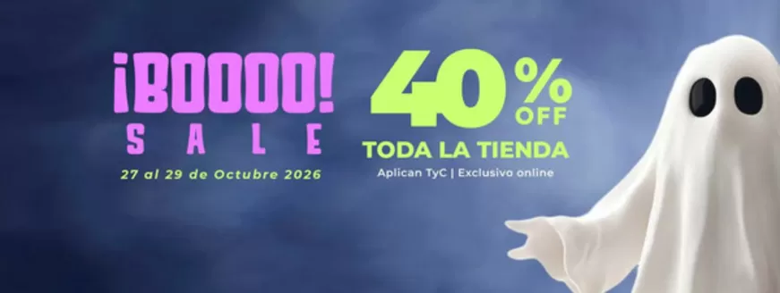 Catálogo MIC | Booo! Sale 40% OFF en toda la tienda | 2026-10-28T00:00:00.000Z - 2026-10-29T00:00:00.000Z