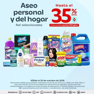 Catálogo Olímpica | Aseo personal y del hogar Hasta 35% OFF | 2026-10-29T00:00:00.000Z - 2026-10-29T00:00:00.000Z