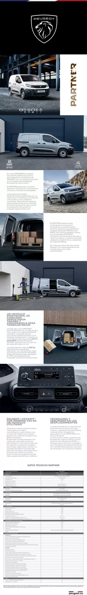 Catálogo Peugeot en Barranquilla | Ficha técnica - Partner | 2025-03-15T00:00:00.000Z - 2026-03-15T00:00:00.000Z