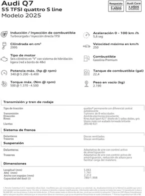 Catálogo Audi | Audi Q7 S line | 2025-03-25T00:00:00.000Z - 2026-03-25T00:00:00.000Z