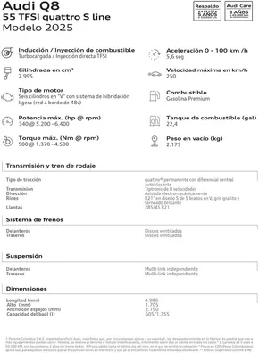 Catálogo Audi | Audi Q8 S line | 2025-03-25T00:00:00.000Z - 2026-03-25T00:00:00.000Z