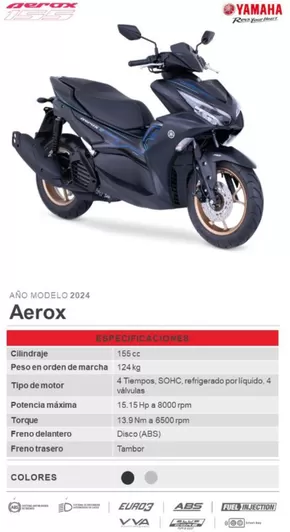 Catálogo Yamaha en Sahagún | Aerox 155 | 2025-04-10T00:00:00.000Z - 2025-07-31T00:00:00.000Z