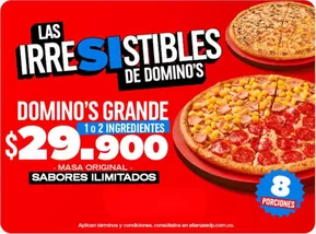 Catálogo Domino's Pizza | Las irresistibles de Domino's | 2025-04-15T00:00:00.000Z - 2025-08-31T00:00:00.000Z