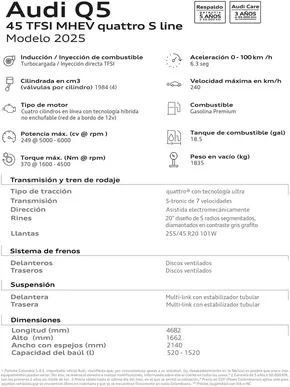 Catálogo Audi en Bello | Audi Q5 S Line Híbrido* | 2025-04-19T00:00:00.000Z - 2026-04-19T00:00:00.000Z
