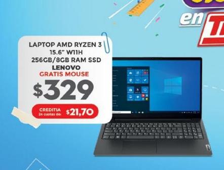 LAPTOP AMD RYZEN 3 15,6" W11H 256GB/8GB RAM SSD LENOVO
