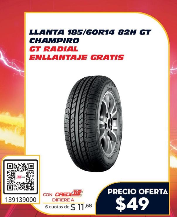 Llanta 185/60r14 82h Gt Champiro