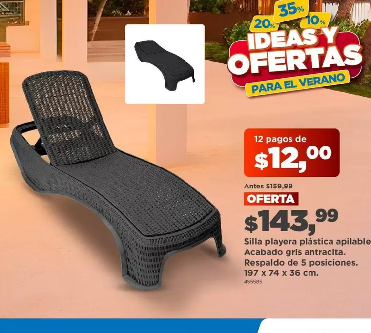 Silla playera plástica apilable