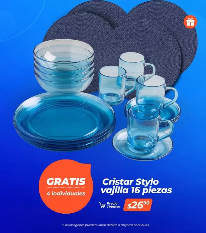 Imágenes - Cristar Stylo vajilla 16 piezas
