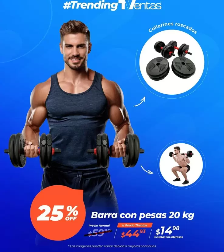 Imágenes - Barra con pesas 20 kg