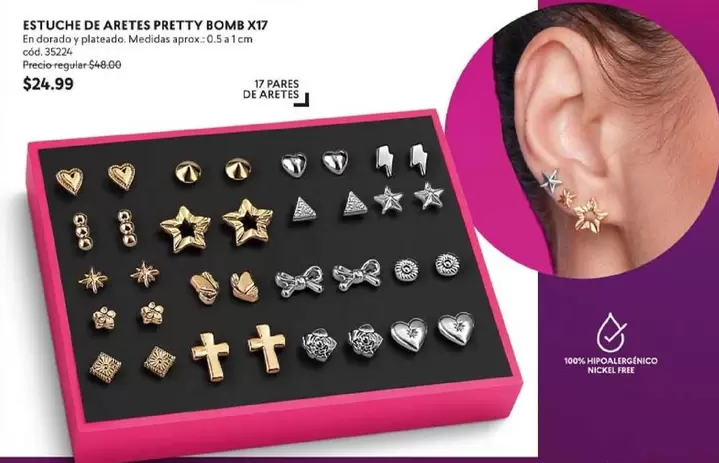 Free - ESTUCHE DE ARETES PRETTY BOMB X17