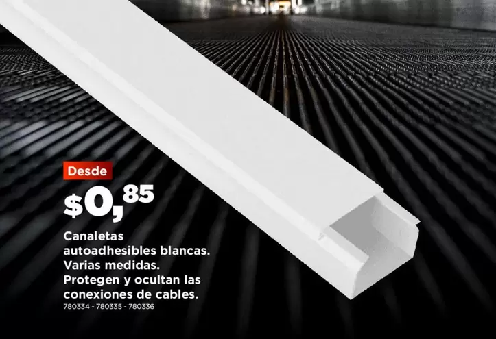 Blancas - Canaletas autoadhesibles blancas