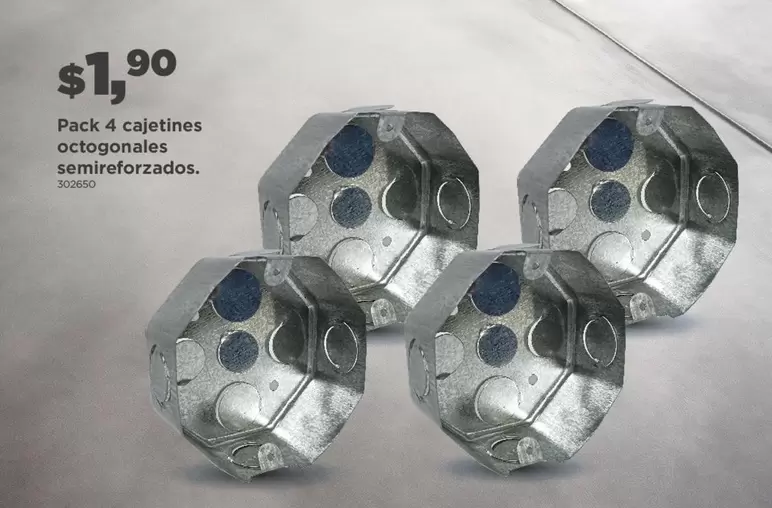 Pack 4 cajetines octogonales semireforzados