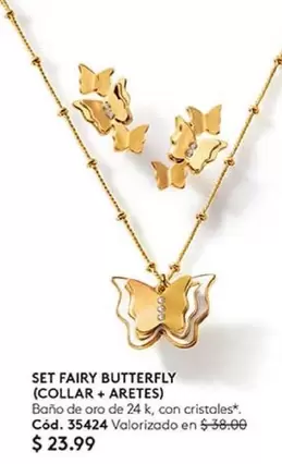 FAIRY BUTTERFLY (COLLAR + ARETES) Cód. 35424