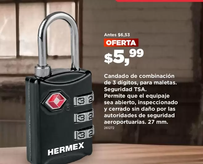 Candado de combinación de 3 digitos, para maletas. Seguridad TSA.