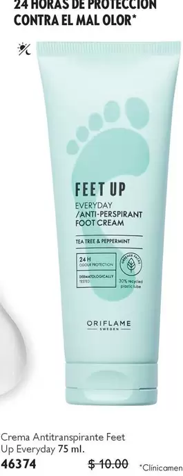 Oriflame - Antitranspirante Feet Up Everyday 75 ml. 46374