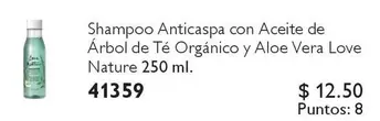 Love - Anticaspa con Aceite de Árbol de Té Orgánico y Aloe Vera  Nature 250 ml.