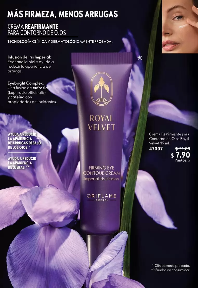 Oriflame - Crema Reafirmante para Contorno de Ojos Royal Velvet 47007