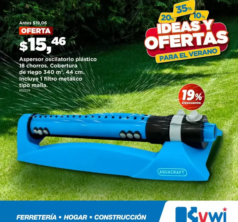 Aspersor oscilatorio plástico