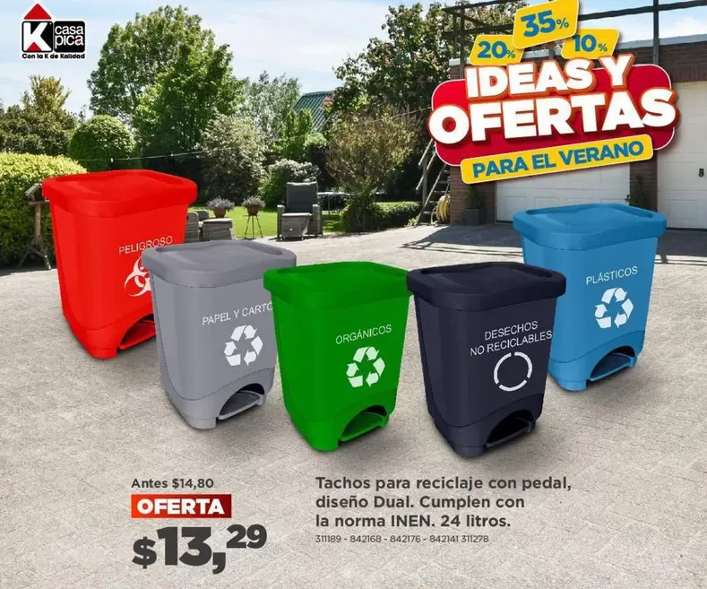 Tachos para reciclaje con pedal