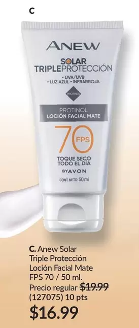 Azul - Solar Triple Protección Loción Facial Mate FPS 70 / 50 ml