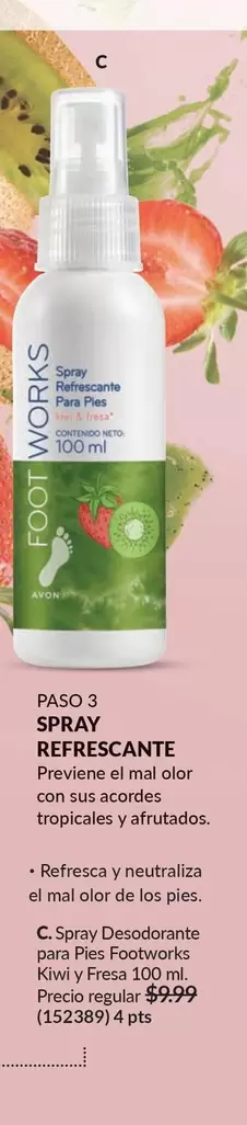 kiwi - Spray Desodorante para Pies Footworks Kiwi y Fresa 100 ml