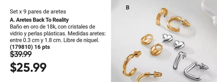 Set x 9 pares de aretes