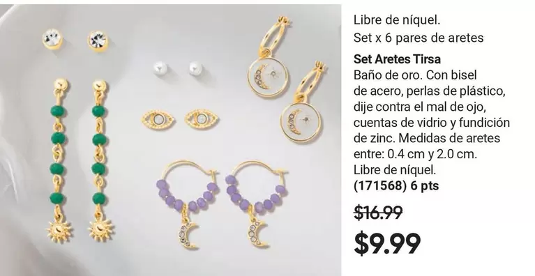 Set Aretes Tirsa