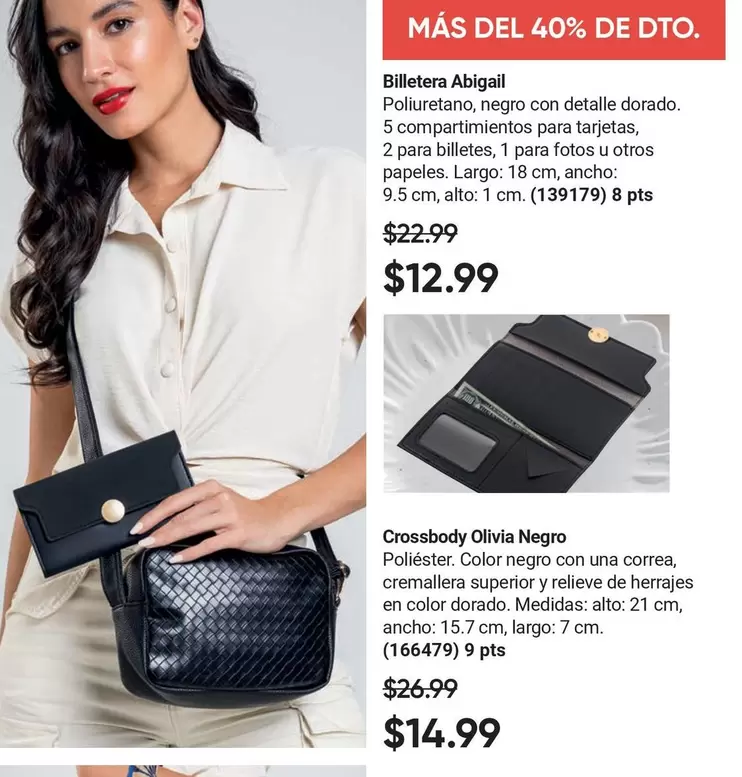 Negro - Billetera Abigail, Crossbody Olivia