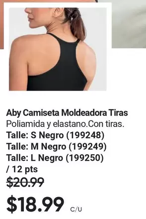 Negro - Aby Camiseta Moldeadora Tiras