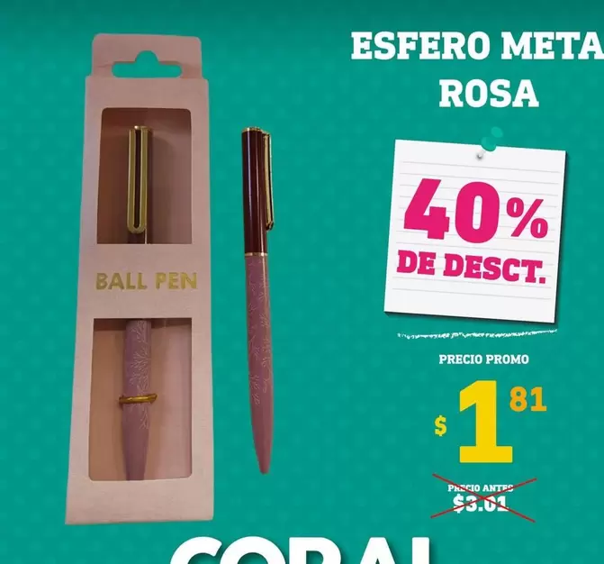 Rosa - ESFERO META ROSA