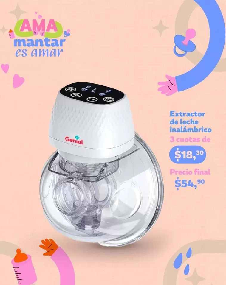 Genial - Extractor de leche inalámbrico