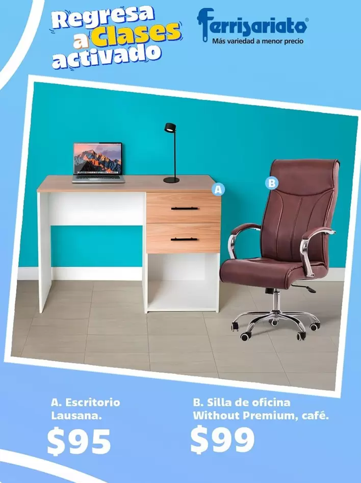 Escritorio Lausana, Silla de oficina Without Premium