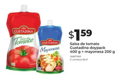 Salsa de tomate Gustadina doypack 400 g + mayonesa 200 g